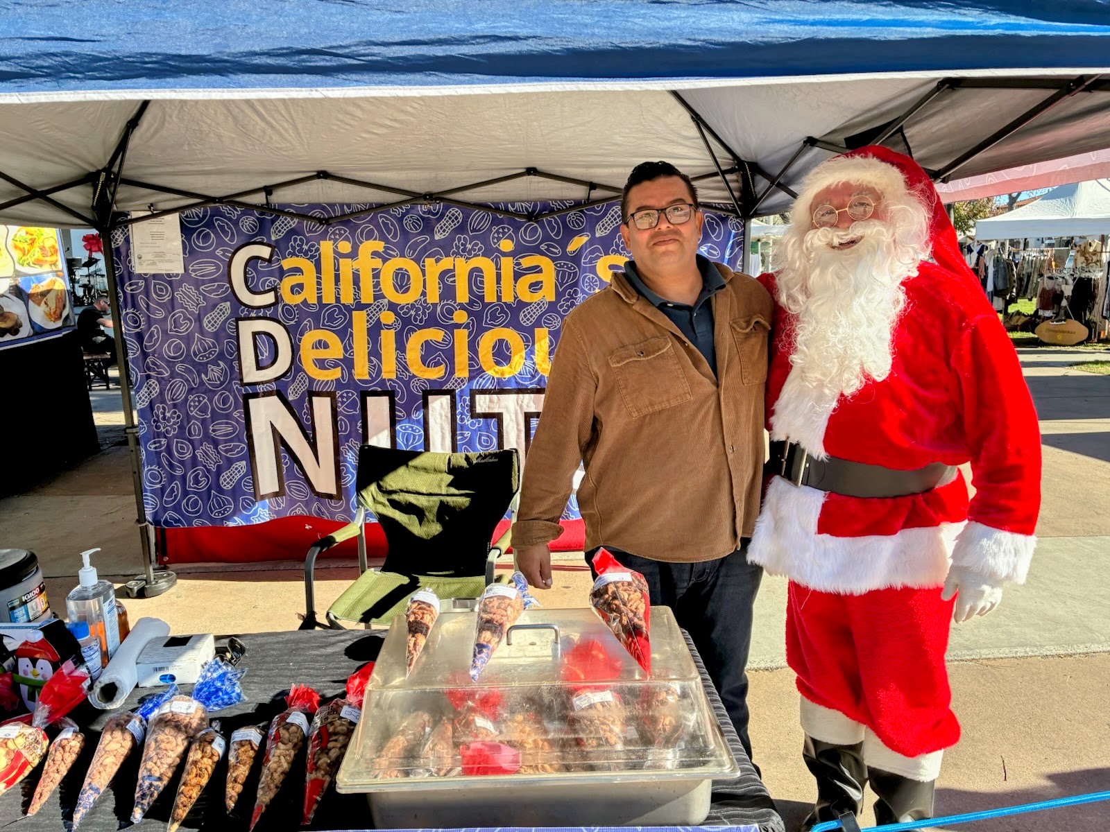 Founder Mario with Santa at Bixby Park in Long Beach
